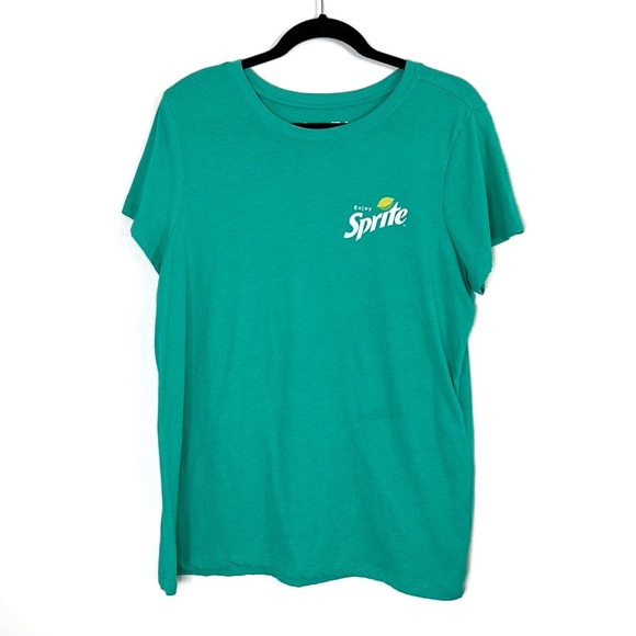 ENJOY SPRITE front and back green logo graphic print tee sz 0 (plus size) - Picture 1 of 10